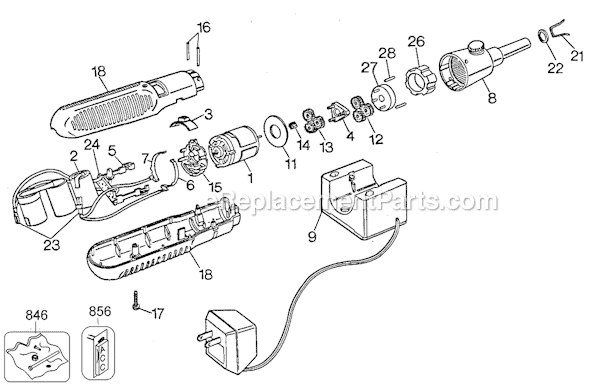 Page A Diagram and Parts List for 9038-48 Type 1 Black and Decker Electric Drill